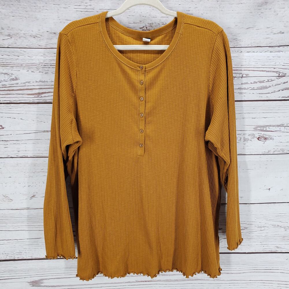 Old Navy Women's Slim Henley Chaparral Pullover Top Size 3X